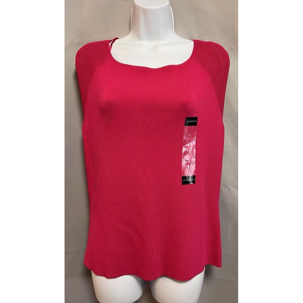 Liz Claiborne Women's Sleeveless‎ Tank Top  SZ XL NWT Hot Pink